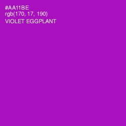 #AA11BE - Violet Eggplant Color Image